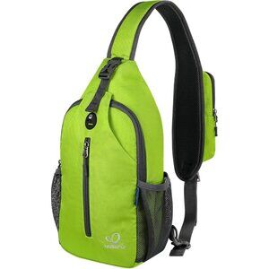 Men Green Crossbody Sling Backpack Sling Bag Travel Hiking Chest Daypack